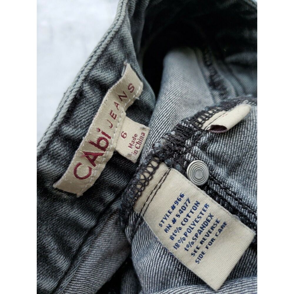 Cabi Jeans 6 Womens Dark Wash Black Mid Rise Straight Leg Denim Bottoms - Picture 4 of 4